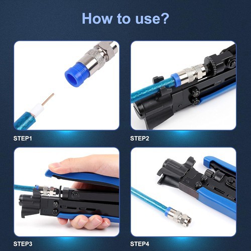 أداة ضغط محورية H-548A RG59، RG6، RG11