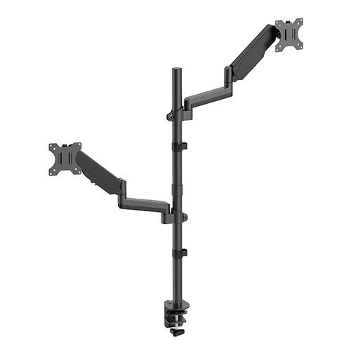 Skill Tech SH 80 C024 Vertical Dual Monitor Gas-Spring Pole Deskmount