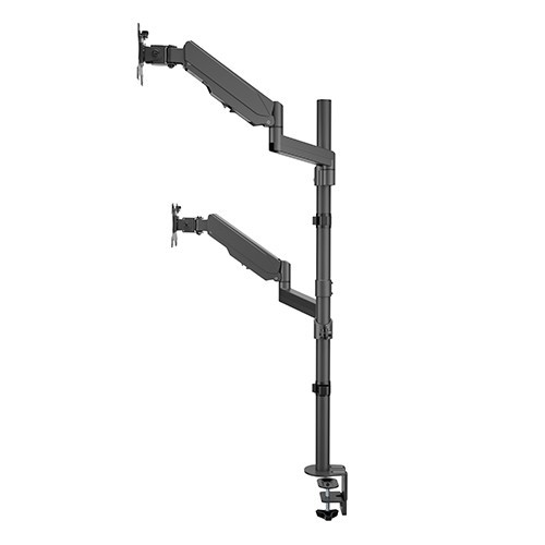 Skill Tech SH 80 C024 Vertical Dual Monitor Gas-Spring Pole Deskmount