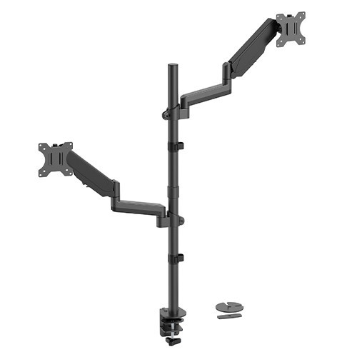 Skill Tech SH 80 C024 Vertical Dual Monitor Gas-Spring Pole Deskmount
