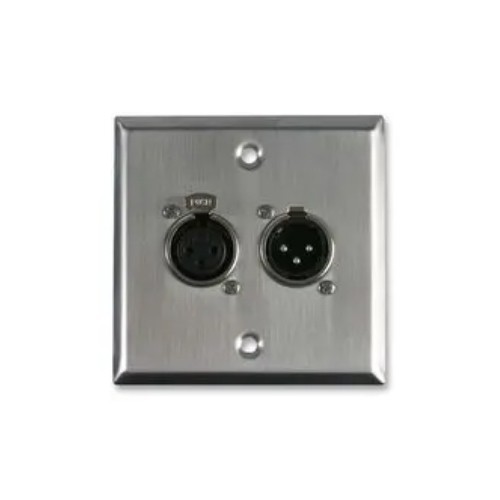 XLR Faceplate 1 Male + 1 Female – Stainless Steel