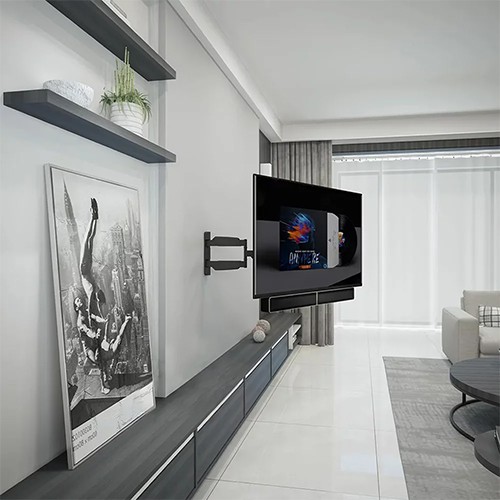 BLUETEK SB 55 UNIVERSAL SOUND BAR BRACKET TV STAND ATTACHED