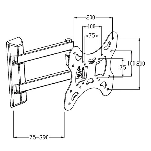 Skill Tech SH 32P Super Economy Full-Motion Tv Wall Mount