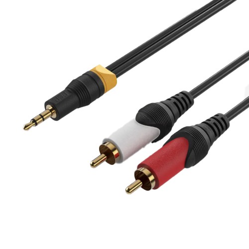 كابل JSJ TRS TRS 3.5 ملم ستيريو إلى 2 RCA