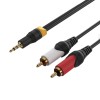 كابل JSJ TRS TRS 3.5 ملم ستيريو إلى 2 RCA