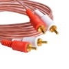 كابل صوت JSJ Transparent 2RCA إلى 2RCA شفاف 2RCA