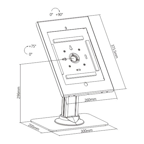 Skill Tech PAD26-02L 12.9" Anti-Theft Tablet Stand