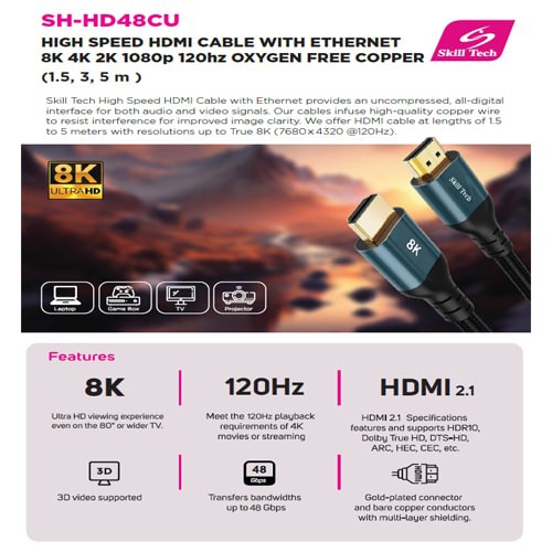 HDMI Cable 8K 4K 2K 1080P 120HZ