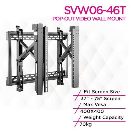 Skill Tech SVW06-46T Pop-Out Landscape Video Wall Mount