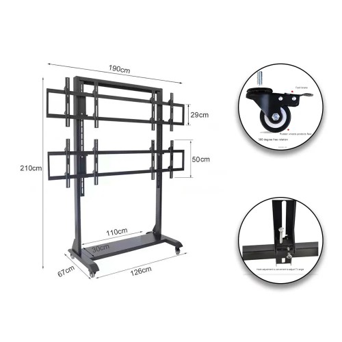 Skill Tech SH 8565VFS 42"-55" 4-Screen Video Floor Stand Trolley