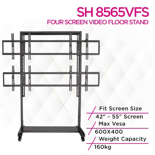 Skill Tech SH 8565VFS 42"-55" 4-Screen Video Floor Stand...