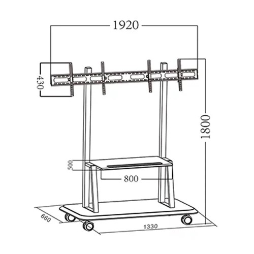 Skill Tech SH 02VFS Dual Display Screen Video Wall Cart