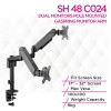Skill Tech SH 48 C024 Dual Monitors Pole-Mounted Gas Spring Monitor Arm