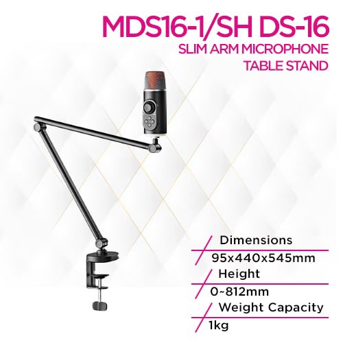 Skill Tech MDS16-1/SH DS-16 Slim Arm Microphone Table Stand