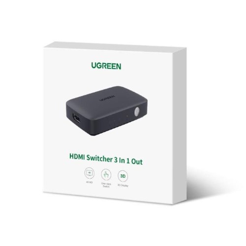 UGREEN CM332 3 in 1 Out HDMI Switcher 4K UHD – Multi-Device HDMI Selector
