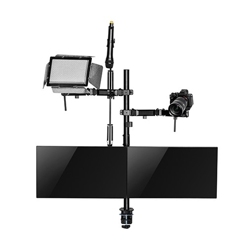 SKILL TECH SH MDS10 Dual Monitor Studio Setup – 17" to 32", 9+9KG, Complete AV Solution