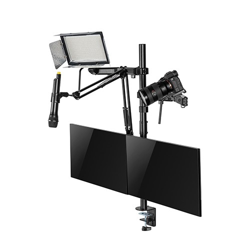 SKILL TECH SH MDS10 Dual Monitor Studio Setup – 17" to 32", 9+9KG, Complete AV Solution