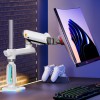 ذراع شاشة الألعاب North Bayou NB E7 RGB باللون الأبيض – 32 بوصة إلى 60 بوصة