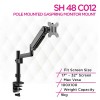 ذراع شاشة مزود بنابض غازي مثبت على عمود من Skill Tech SH 48 C012