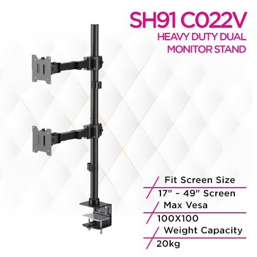 Skill Tech SH91 C022V Articulating Dual Monitor Arm 17"~49"