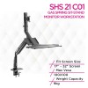 Skill Tech SHS 21 C01 محطة عمل شاشة قابلة للضبط بين وضع الجلوس والوقوف مزودة بنابض غازي 17 بوصة - 32 بوصة