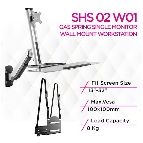 حامل شاشة كمبيوتر Skill Tech SHS 02 W01 بنابض غازي فاخر...