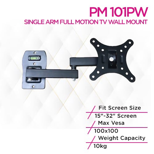 Primestar PM-101PW Single Arm Full Motion TV Wall Mount