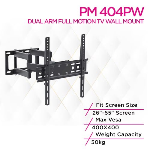 Primestar PM-404PW Dual Arm Full Motion TV Wall Mount