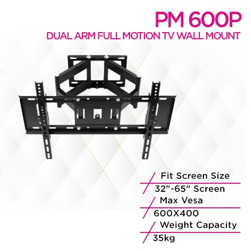 Primestar PM 600P Dual Arm Full Motion TV Wall Mount