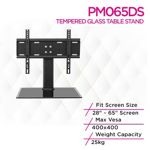 Primestar PM065DS Tempered Glass TV Table Stand