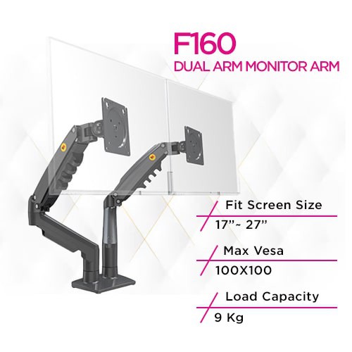 NB F160 Dual Monitor Ergonomic Arm