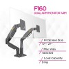 NB F160 Dual Monitor Ergonomic Arm