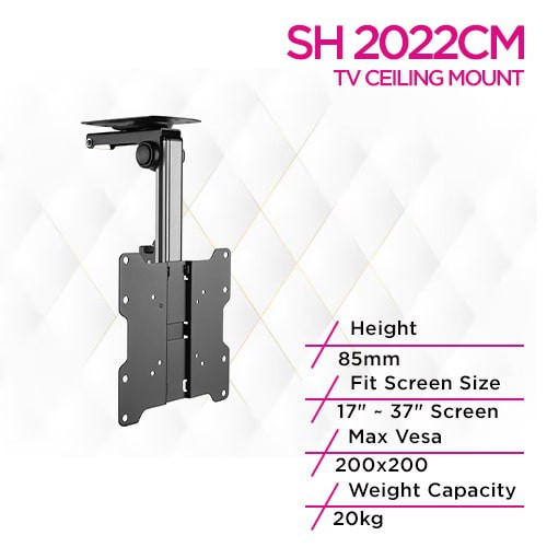 Skill Tech SH 2022CM Lockable TV Ceiling Mount for Caravan