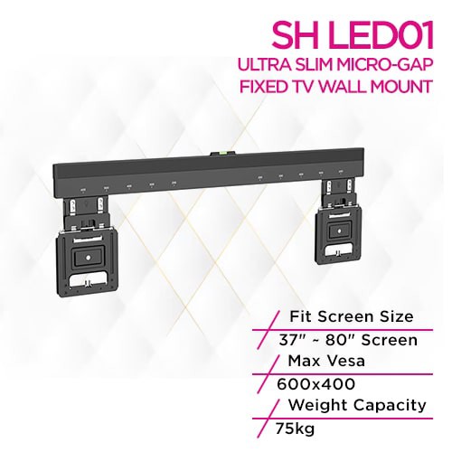 Skill Tech SH LED01 Ultra Slim Micro-Gap Fixed TV Wall Mount