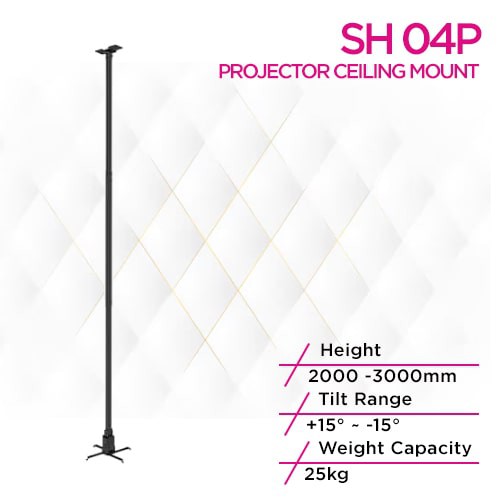 Skill Tech SH 04P Height Adjustable Solid Ceiling Projector Bracket