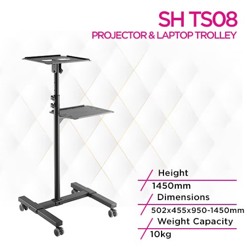 Skill Tech SH TS08 Steel Adjustable Projector & Laptop Trolley
