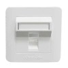 CommScope 1-Port Angled Faceplate, White, Shuttered