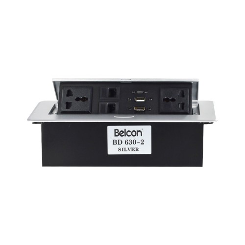 Belcon BD 630-2-Silver Pop Up Table Socket