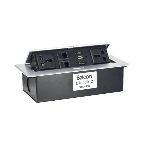Belcon BD 630-2-Silver Pop Up Table Socket