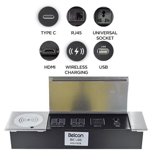 Belcon BC-05 Flip Up Table Socket with Wireless Charger
