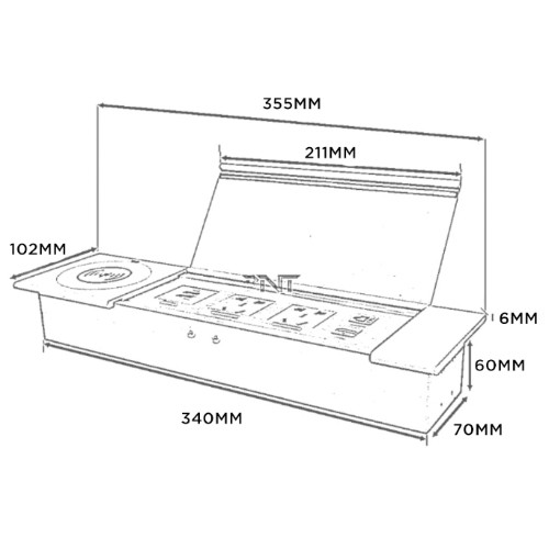 مقبس طاولة قابل للطي من Belcon BC-05 مع شاحن لاسلكي
