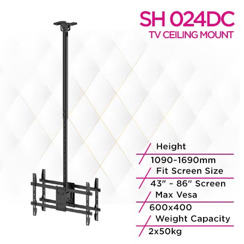 Skill Tech SH 024DC Back To Back Heavy-Duty TV Ceiling Mount