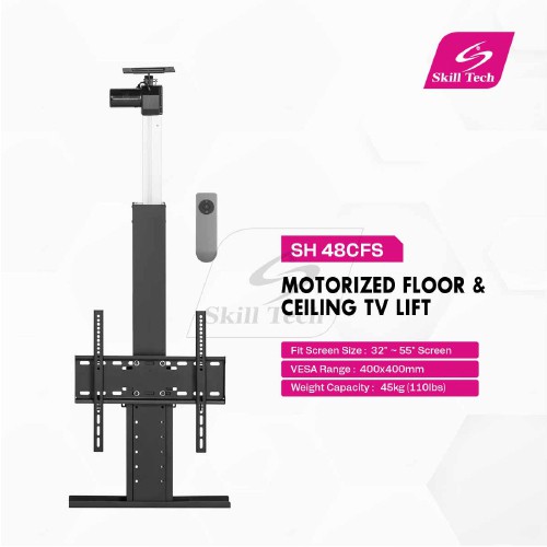 Skill Tech SH 48CFS Motorized Floor & Ceiling TV Lift