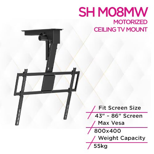 Skill Tech SH M08MW Heavy-Duty Motorized TV Ceiling Mount