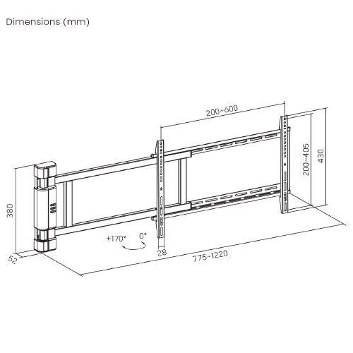 Skill Tech SH M06MW حامل تلفزيون حائطي متحرك بتصميم نحيف