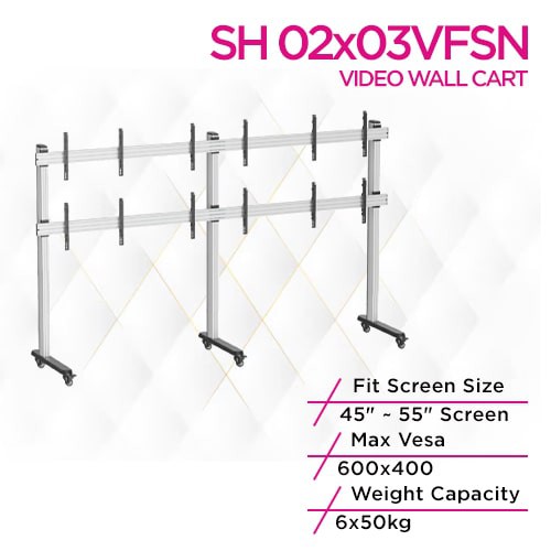 Skill Tech SH 02X03VFSN  6-Screen Video Floor Stand Trolley