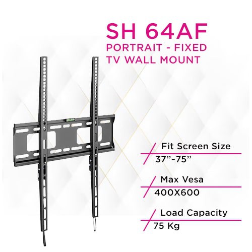 Skill Tech SH 64AF Vertical or Portrait Fixed Tv Wall Mount