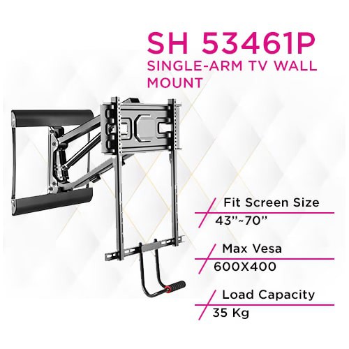 Skill Tech SH 53461P Gas Spring Fireplace Mantel Tv Mount