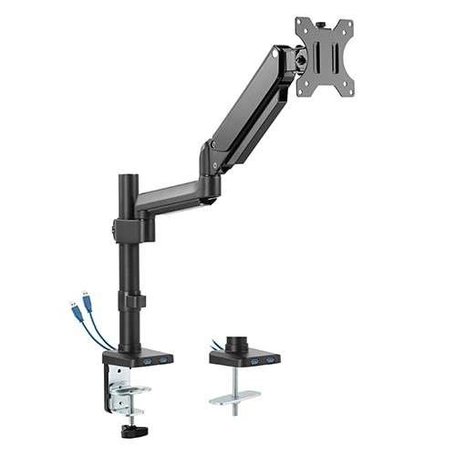 Skill Tech SH T26 C012UP Single Monitor Gas Spring Monitor Arm With Usb Ports