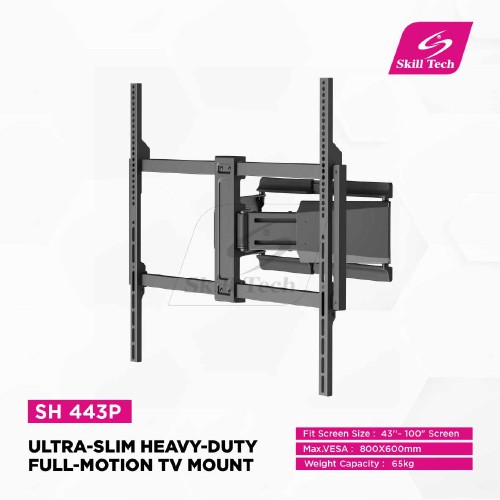 Skill Tech SH 443P Ultra-Slim Heavy-Duty Full-Motion TV Mount